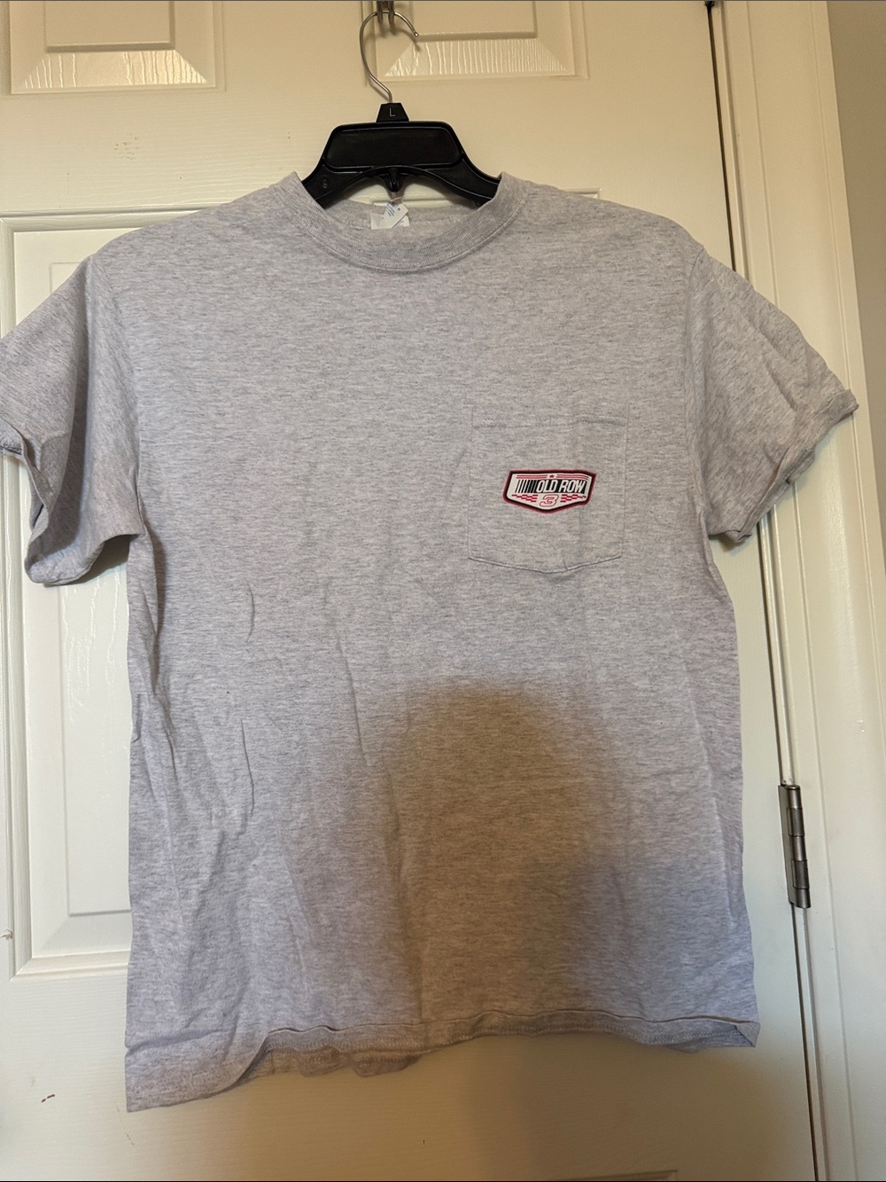 Men's Light Gray Pocket Tee with Small Logo Patch